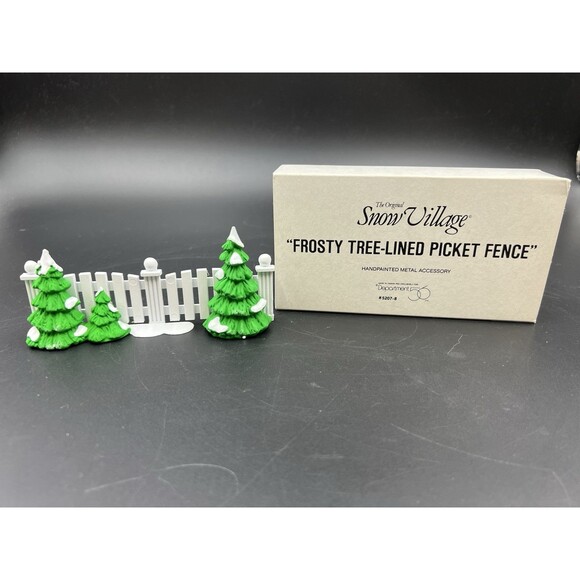 Dept 56 The Original Snow Village “Frosty Tree-Lined Picket Fence” w/ Box - Picture 1 of 5